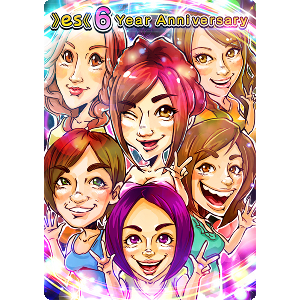 チームやクラブのメンバーを全員デジタルイラストで描きます