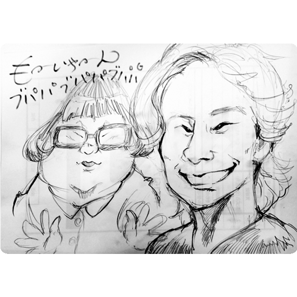 お友達に誕生日プレゼントで似顔絵イラストをプレゼント